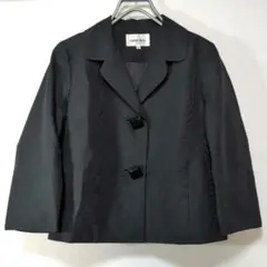 ハナエモリ HANAE MORI Deux ジャケット ブラック シルク混 40