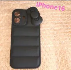 新品　iPhone16　ハローキティ　シリコンケース　黒　ブラック