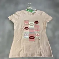新品未使用GUESS リッププリント 半袖Tシャツ M パステルピンク