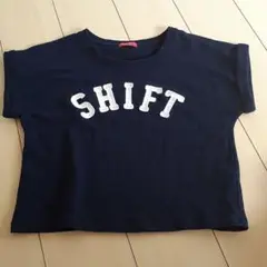 ネイビー SHIRT Tシャツ ショート丈