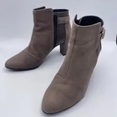 美品 DIANA グレー スエード ジッパー ブーツ 23.5cm