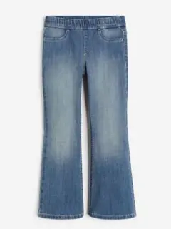 新品タグ付け★H&Mデニムフレアパンツ ゴムウエスト 110