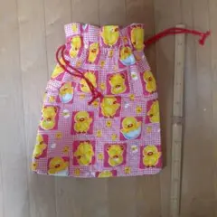 アヒル柄 体操服袋 約40cm x 30cm