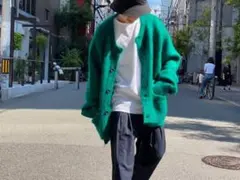 【stein】KID MOHAIR CARDIGAN green