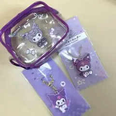 Kuromi PVCポーチとラバーキーホルダーセット