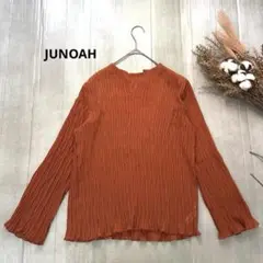 JUNOAH／シアートップス／ブラウス／L／オレンジブラウン／