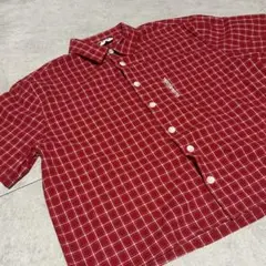 MERTRA 半袖シャツ ネルシャツ チェックシャツ 25SUMMER レッド