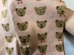 テディベア・フェイス柄プリント生地 ★綿ブロード 110cm幅×200cm