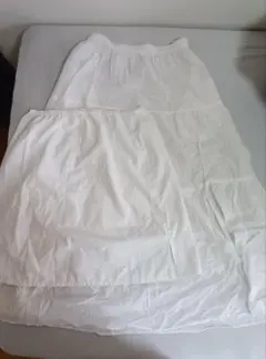 UNIQLO クリンクルコットンティアードスカート ホワイト