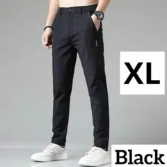 通気性 カジュアル パンツ XL ブラック ロング 仕事 ズボン ゴルフ 黒
