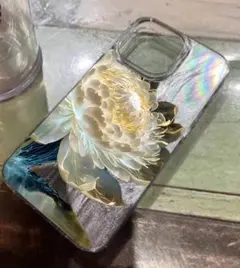 ハンドメイド 蓮の花 iPhone 13 Pro ケース
