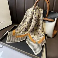 再入荷♡　スカーフ　千鳥格子　バッグチャーム　紫外線対策　サテン　フォーマル