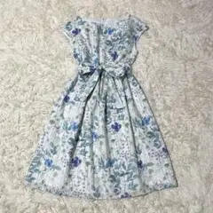 【美品】アナトリエ コットンリバティフレンチスリーブワンピース 36 花柄