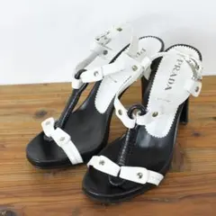 近年モデル PRADA プラダ ボンテージバックルベルト ヒール パンプス
