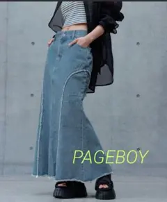 PAGEBOY デニムブルー マキシスカート