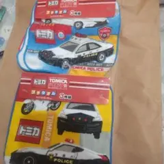 3枚セット×2 トミカ 警察車両 ハンカチ 16cm