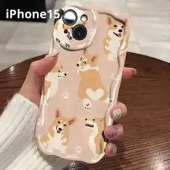 コーギーiPhone15ケース　ピンク　可愛い　お洒落　個性的　カジュアル　新品