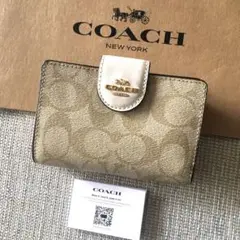 新品 COACH コーチ 定価49,500円 二つ折り 財布