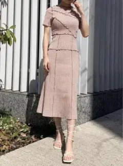 SNIDEL メローデザインワンピース ピンク Mサイズ