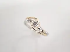 美品 ロイヤルアッシャーダイヤモンド 0.22 Pt900×K18 リング 指輪