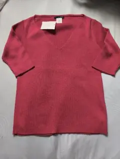 新品タグ付 定価7,900円※J.Crew Vネック半袖ニット Sサイズ ピンク