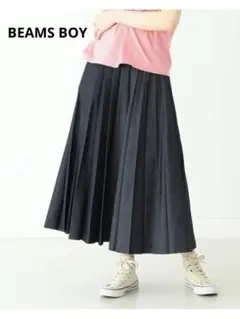 BEAMS BOY デニム アコーディオン プリーツ スカート　ブルー　1サイズ