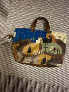 【新品未使用】KALDI カルディ伝説柄カラビナ付きミニバッグ（中身付き）