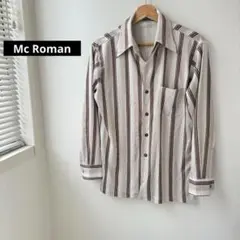 【Mc Roman】ストライプドレスシャツ◇ メンズ長袖 ヴィンテージ ・レトロ