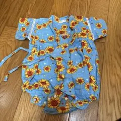 ロンパース 甚平 ディズニー ひまわり ミッキー 70cm