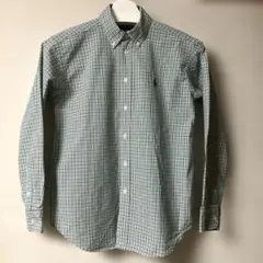 Ralph Lauren 長袖シャツ 緑・紫・白チェックキッズボーイズ　サイズM