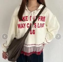 kutir チェックドッキングセーラーカラースウェット/トレーナー