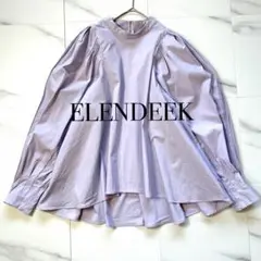 美品 エレンディーク ピンタックスリーブフレアブラウス