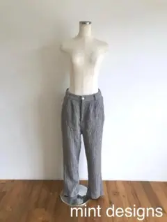 ミントデザインズ/パンツ/総柄/10分丈/F/M/ウール×リネン×化繊/裏地付き