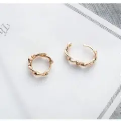 ピアス レディース フープ ローズゴールド 925 ツイスト 韓国 メンズ