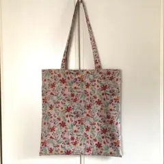 ハンドメイド　コットンリネンのペタンコトートバッグ　BIGサイズ　サブバッグ