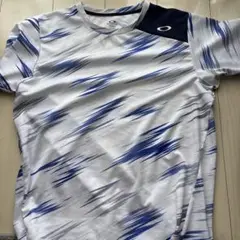 OAKLEY ストライプ Tシャツ Mサイズ ホワイト/ブルー