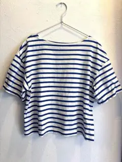 earth music &ecology ボーダーTシャツ100%コットン　青