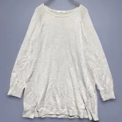 ショコラフィネローブ　ラグランスリーブニット 七分袖　美品　丈長め　キラキラ薄手