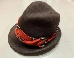 【未使用】レディース帽子　ウール山高帽