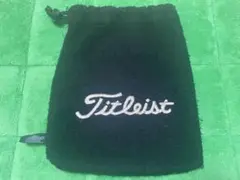 Titleist フリース巾着ポーチ 黒