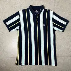 【CHAPS RALPH LAUREN】ストライプ ポロシャツ M ネイビー
