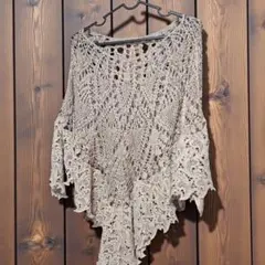 『美品』♡ベージュ 透かし編み ストール肩掛け,即購入可能♡