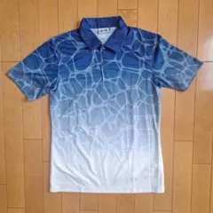 adidas グラデーションブルー ポロシャツ S