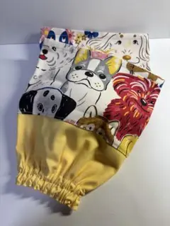 ハンドメイド　ハーフ丈アームカバー　腕カバー　犬柄