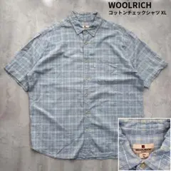 【WOOLRICH】コットンチェックシャツ ブルー XLサイズ