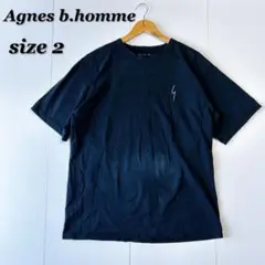 アニエスベーオム ロゴプリント Tシャツ メンズ 2 シンプル 半袖 黒