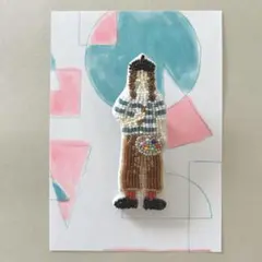 画家になりたい女の子ブローチ