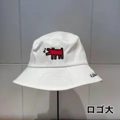 Keith Haring キースヘリング　バケットハット　ドッグ大　ホワイト