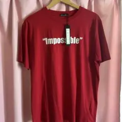 "Impossible" レッド Tシャツ Lサイズメンズ新品タグ付き