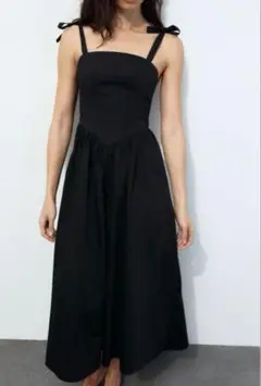 【新品未使用タグ付き】ZARA ミディボリュームワンピース